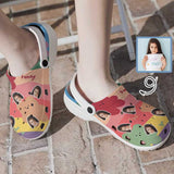 Custom Face Cute Bear Colorful Kid's Hole Shoes Personalized Photo Clog Shoes Child Funny Slippers