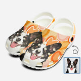 Custom Pet Face Orange Hole Shoes Personalized Photo Clog Shoes Unisex Adult Funny Slippers (DHL is not supported)