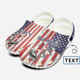 Custom Text American Flag Hole Shoes Personalized Photo Clog Shoes Unisex Adult Funny Slippers (DHL is not supported)