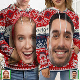 Custom Big Face Snowman Ugly Christmas Hoodie Unisex Personalized Loose Hoodie Top Outfits