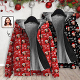 [Thick and Warm]Custom Face Ho Ho Ho Christmas Gift Full Zip Hoodie Double Layer Fleece Thickened Jacket