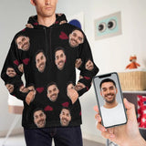 [High Quality] Custom Father Face Love Heart Men's All Over Print Hoodie