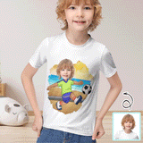#6-12Y Custom Face Athlete Cute Kid's T-shirt For Boy Girl
