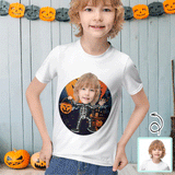 #6-12Y Custom Face Halloween Little Devil Cute Kid's T-shirt For Boy Girl
