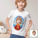 #6-12Y Custom Face Superman Cute Kid's T-shirt For Boy Girl