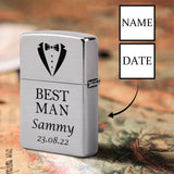 Custom Name&Date Metal Single-Sided Printing Lighter Housing Best Man Personalized Lighter Case Father's Day Gift
