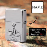 Custom Name Metal Single-Sided Printing No.1 Dad Lighter Housing Personalized Lighter Case Father's Day Gift