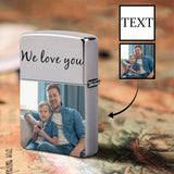 Custom Photo&Text Metal Single-Sided Printing Lighter Housing Personalized Lighter Case Father's Day Gift