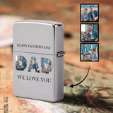 [Upload 3 Photos] Custom Photo Metal Single-Sided Printing Dad Lighter Housing Personalized Lighter Case Father's Day Gift