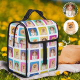 Custom Face&Pet Plaid Camping Ice Pack Insulated Lunch Bag