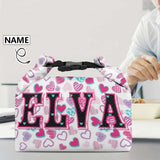 Custom Name Heart Foldable Portable Lunch Bag