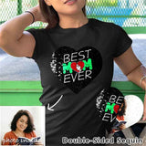 Custom Photo DIY Heart Flip Sequin T-shirt Best Mom Ever Unisex Shirt Cotton Sequin Tee Mother's Day Gifts