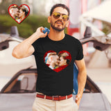 #XS-4XL-Custom Flip Sequin T-Shirt Personalized Heart-shaped Photo Sequin T-Shirt Creative Gift