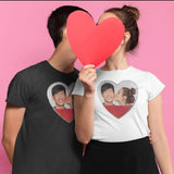 #XS-4XL-Custom Heart Shaped Flip Sequin With Picture Unisex T Shirt Valentine Day Gift Christmas Gifts