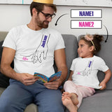 [Parent-Child Outfit]Custom Name Hand In Hand T-Shirt Birthday Holiday Gift Tee for Father's Day