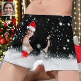 Custom Face Hug Funny Christmas Boxer Shorts Pure Cotton Shorts for Men