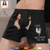 Custom Face This Belongs to Me Multicolor Boxer Shorts Pure Cotton Shorts for Men