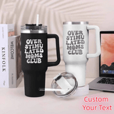 Custom Your Text Personalized 40oz Stainless Steel Tumbler with Handle and Straw Lid Large Capacity Cup