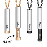 Custom Name Necklace Personalized Retractable Hidden Message Pendants Necklace Father's Day Gift