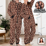 Funny Flannel Fleece Adult/Kid Onesie Pajamas Custom Seamless Face Jumpsuit Homewear