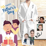 Custom Face White Funny My Hero Men's Summer Bathrobe Gifts for Him-Father's Day Gift
