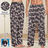 Coral Fleece Pajama Trousers-Custom Face Pet Dog Seamless Warm and Comfortable Sleepwear Long Pajama Pants For Men Women