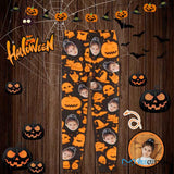 Halloween Family Matching Pajama Pants Custom Face Pumpkin Head Tracksuit Halloween Party
