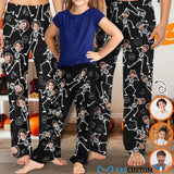Halloween Family Matching Pajama Pants Custom Face Skeleton Tracksuit Halloween Party