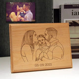 Custom Photo Engraved Wooden Frame Personalized Father's Day Gift Anniversary Gift