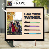 Custom Photo&Name Frame Personalized Family Lightsaber Table Decoration Father's Day Gift