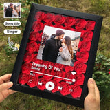 Personalized Photo&Text Couples Song Cover Flower Shadow Box Music Wall Display Valentine's Day Anniversary Gift for Her