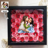 Personalized Photo&Text Customized Memory Shadow Box Frame Flower Display Case Mother's Day Birthday Gifts for Mom Wife Grandma