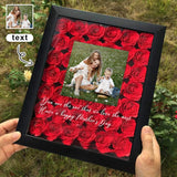 Personalized Photo&Text Together Customized Memory Shadow Box Frame Flower Display Case Mother's Day Birthday Gifts for Mom Wife Grandma