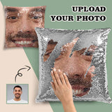 Custom Face Sequin Pillow Case Personalized Funny Whole Face Pillow Cover 15.7