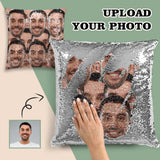 Custom Face Simple Sequin Pillow Case Design Funny Seamless Pillow Cover 15.7
