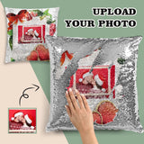 Custom Photo Sequin Pillow Case Design Frame Style Pillow Cover for Lover 15.7
