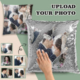 Sequin Pillow Cover with Custom Photo Love You Forever Sequin Pillow Case for Wedding 15.7