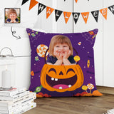 Custom Face Pumpkin Pillow Case Personalized Throw Pillow Cover Halloween Decorations