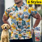 Custom Face Multicolor Leaf Style All Over Print Polo Shirt Personalized Men's Golf Shirt