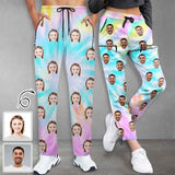 Custom Face Quick Dry Pants Gradient Couple's All Over Print Casual Elastic Drawstring Pants