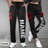 Custom Name Black Quick Dry Pants Couple's All Over Print Casual Elastic Drawstring Pants