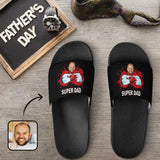 Custom Face Super Dad Slide Sandals For Father's Day Gifts