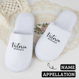 Custom Name Appellation Bridesmaids Wedding Spa Slippers Bride Slippers