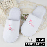 Custom Name&Initials Monogram Bridesmaids Wedding Spa Slippers Bride Slippers