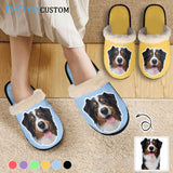 New Product Discounts-Custom Big Face Multicolor Fuzzy Slippers for Women and Men Personalized Photo Non-Slip Slippers Indoor Warm House Shoes