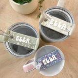Personalized Stanley Tumbler Name Tag Custom Name Stars Cup Plate Lid Topper for 20/30/40 OZ