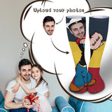 Father's Day-Custom Face Sublimated Crew Socks Best Dad Personalized Pohto Face on Socks All Over Print Gift Unisex
