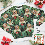 Custom Pet Face Ugly Sweater Bow Tie Round Neck Sweater for Christmas