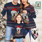 Custom Pet Face&Name Sweater for Family Long Sleeve Ugly Christmas Sweater Tops