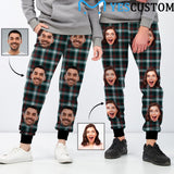 [High Quality] Custom Face Green Sweatpants Couple Matching Personalized Casual Sweatpants